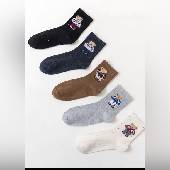 Cute Bear Pattern Socks Set (5pair) - Picture 4 of 4